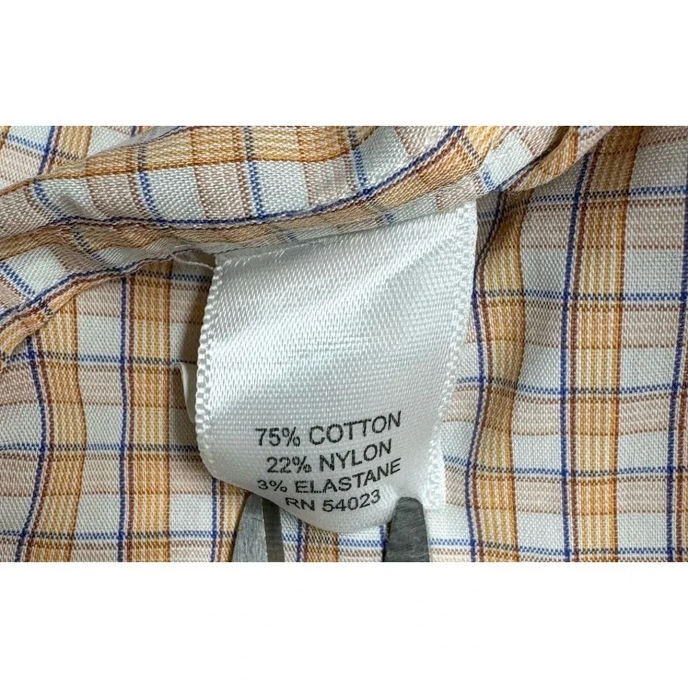 Banana Republic Slim Fit Dress Shirt Large 16 - 16 1/2 Multicolor Plaid Check